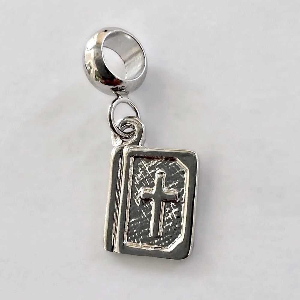 Silver Bible Charm - Picture 2 of 3